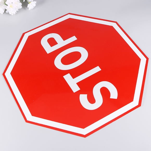 SHOWERORO 1Pack Stop Traffic Sign Red Aluminium Plate Vintage Safety Warning Indoor Use