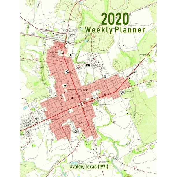2020 Weekly Planner : Uvalde, Texas (1971): Vintage Topo Map Cover