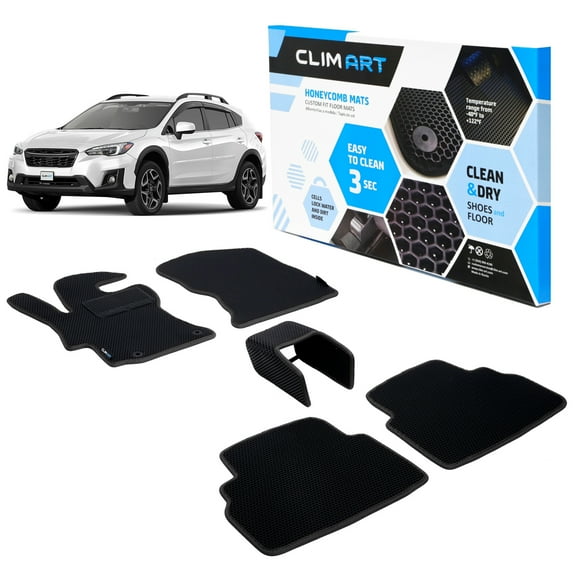 CLIM ART All-Weather Car Floor Mats Compatible with Subaru Crosstrek 2018-2023, Custom-Fit Heavy-Duty Floor Liners for Cars & SUVs, Car Accessories for Men & Women, Black - FL011318035