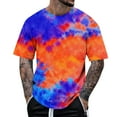 thumbnail image 2 of Yteetum Tie Dye T Shirts for Men Oversized Crew Neck Cotton Short Sleeve Shirts Pullover Top Mens Casual Round Neck Plus Size Loose Fits Comfy Summer Tee Shirt, 2 of 5