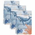 thumbnail image 2 of Coastal Whale Kitchen Towels Set of 3, Nautical Ocean Coral Blue Wooden Grain Absorbent Dish Towels for Kitchen, Microfiber Hand Towel, Quick Drying Tea Towel for Cleaning Decorative Dishcloths, 2 of 7