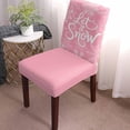 thumbnail image 2 of Chair Covers for Dining Room Set of 6,Let Snow Words on Blue Background Stretch Seat Protector Removable Washable Chairs Slipcovers for Kitchen Banquet Wedding Hotel,Winter Snowflakes, 2 of 6