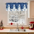 thumbnail image 2 of Valances for Windows Christmas Blue Snowman Rod Pocket Cafe Window Treatments Valance Curtains for Kitchen Bathroom Laundry Basement Windows 54"x18", 2 of 7