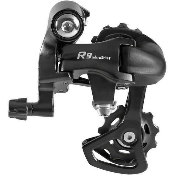 microSHIFT R9 Rear Derailleur - 9-Speed, Short Cage, Shimano Road Compatible, Black