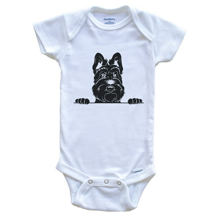 

Scottish Terrier Dog Breed Drawing Cute One Piece Baby Bodysuit