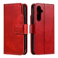thumbnail image 3 of Allytechgroup Wallet Case for Samsung Galaxy S24, 9 Cards Slots Flip Stand RFID Blocking Bumper Shockproof Vintage PU Leather Phone Case Cover for Galaxy S24, Red, 3 of 14