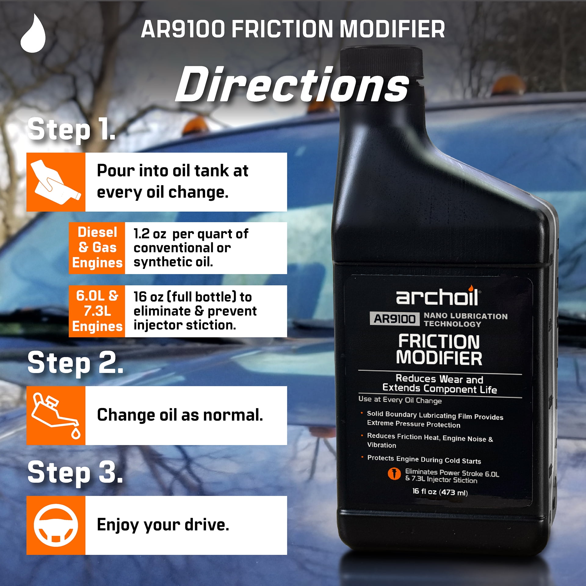 Archoil AR9100 Automotive Engine Lubricant - Friction Modifier Oil