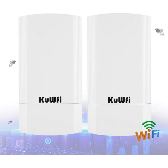 KuWFi Lot de 2 Ponts WiFi Longue Portée Sans Fil, 5.8G 900Mbps, Intérieur/extérieur, Neuf, Lot de 2