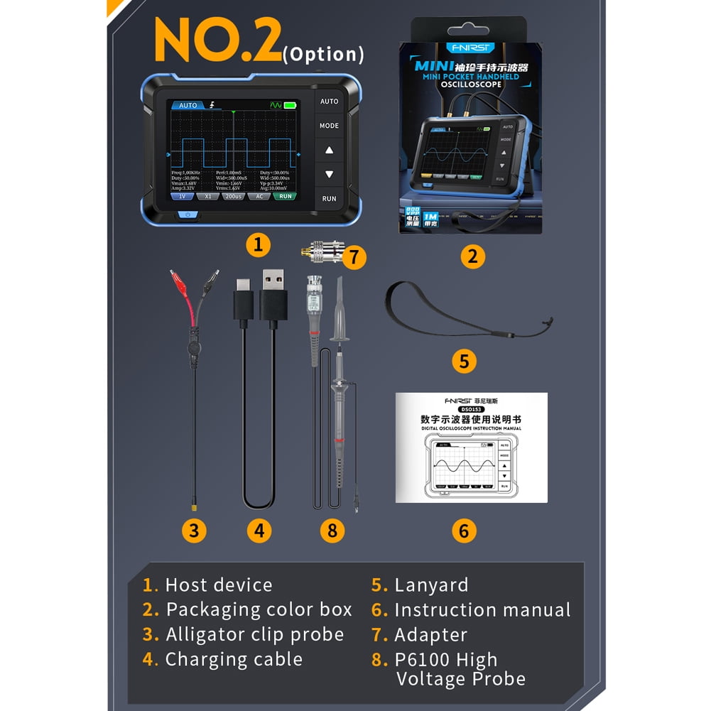 Oscilloscope,Display With 1m 5ms/s 2.8 Inch And Test Handheld And Rate Oscillometer With 1m And Oscope Meter Handheld Display Handheld Inch Display 5ms/s 2.8 Multicolor high configuration
