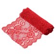thumbnail image 1 of Cinta de encaje de patrón floral de poliéster de 5.9 pulgadas de ancho para hacer costura roja de 3 yardas, 1 of 7