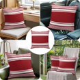 thumbnail image 4 of Throw Pillow Covers, Farmhouse Red Striped Decorative Throw Pillow Covers 18x18 Inch, Modern Minimalist Stripes Square Linen Pillow Cases for Couch/Living Room/Sofa, 4 of 9