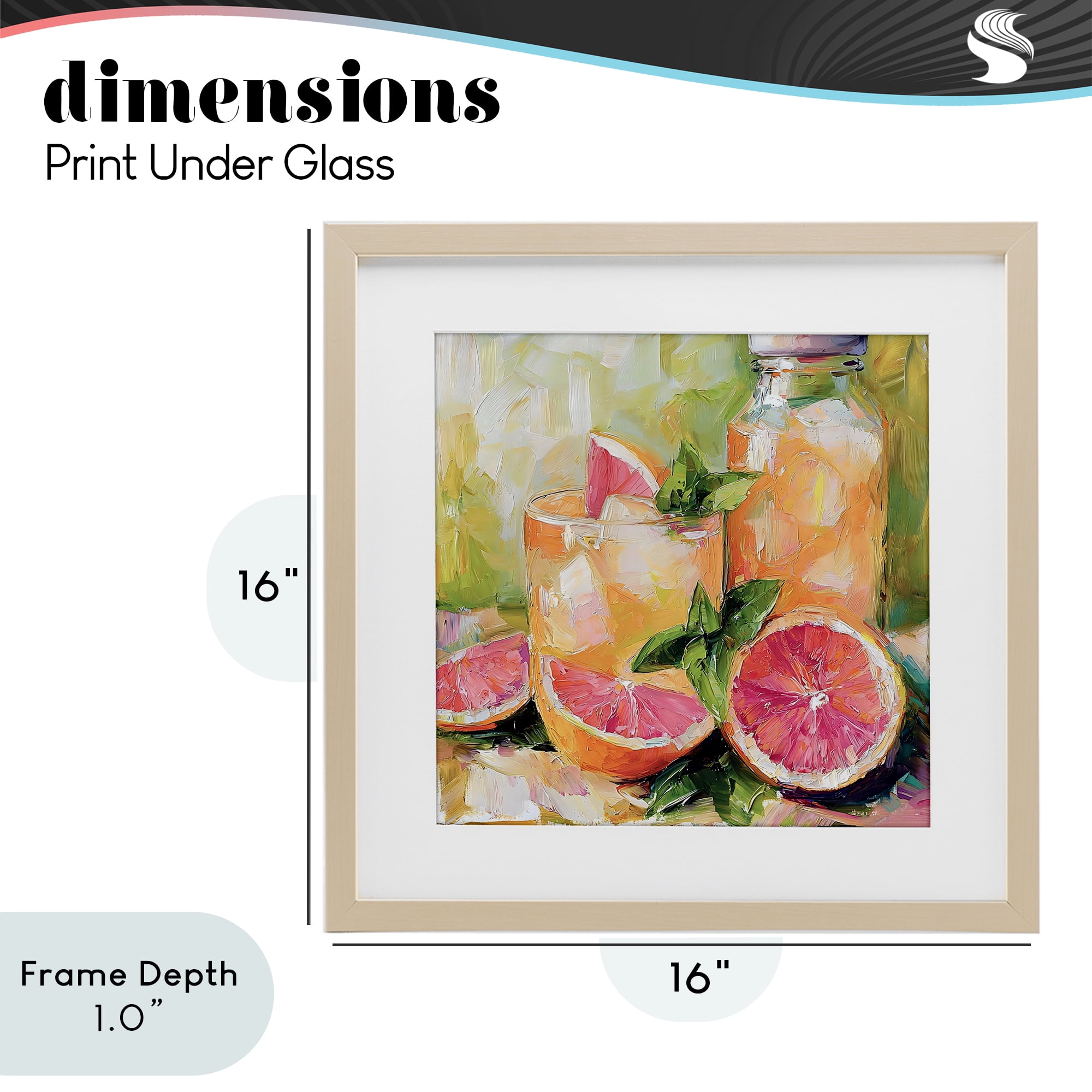 Stupell Industries Grapefruit Summer Refreshment Birch Framed Print Under Glass, design by Riley B