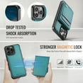 thumbnail image 3 of Allytechgroup for iPhone 16 Case, Pu Leather Detachable Cards Holder 2 In 1 Wallet Case Comaptible with Magsafe Kickstand Magnetic Shockproof Back Cover for iPhone 16, Blue, 3 of 11
