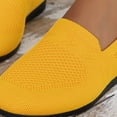 thumbnail image 6 of Womens Knitted Flat Shoes Lightweight Comfortable Loafers Slip On Casual Breathable Mesh Walking Shoes Round Toe Yellow 38, 6 of 8