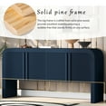 thumbnail image 2 of Aukfa 4-Door Striped Storage Cabinets, Sideboard Console Table for Hallway Living Room,Blue, 2 of 8