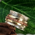 thumbnail image 3 of Copper With Silver Spinner Ring, Thumb Ring, 925 Sterling Silver Jewelry, Silver Band Spinner Ring, Three Tone Ring, Worry Ring, Sale Gift, 3 of 8