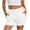 White, variant on Women's Solid Color High Waisted Yoga Shorts Tummy Control Athletic Workout Shorts with Pockets Khaki XL(XL)