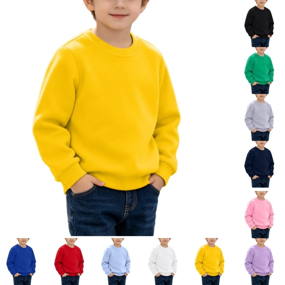 YOUYEDIAN Kids Crewneck Sweatshirt Toddler Long Sleeve Tops Lightweight Fall Pullovers for Boys and Girls
