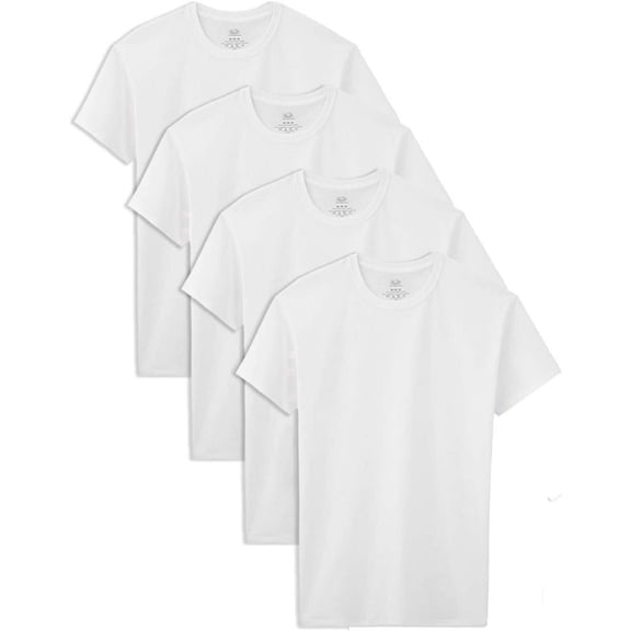 Fruit of the Loom Boys Cooling Cotton Mesh Crew Undershirts, 4-Pack Breathable Moisture Wicking Tag-Free T-Shirts, XS