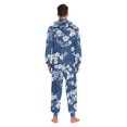 thumbnail image 4 of FORMRS Onesies Pajama for Adults Unisex Hoodie Winter Jumpsuit One Piece Sleepwear, Sizes S-2XL, Floral Ocean Waves, 4 of 7