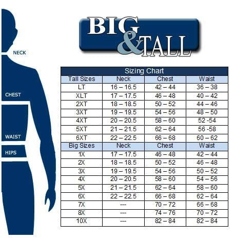 big & tall sizes