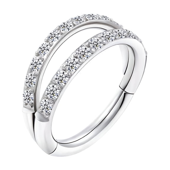 DESIGNICE 1PCS Titanium Conch Hoop Ring Double Layer Ear Piercing Jewelry Hinged Clicker Rook Tragus Cartilage Earrings Body Jewelry