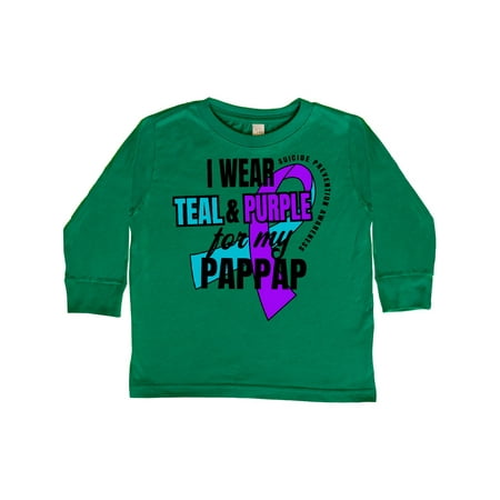 

Inktastic Suicide Prevention I Wear Teal and Purple for My Pappap Gift Toddler Boy or Toddler Girl Long Sleeve T-Shirt