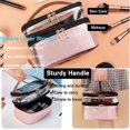 thumbnail image 5 of Estuches de cosméticos de viaje de doble capa Organizador de maquillaje Bolsas de artículos de tocador, 5 of 5