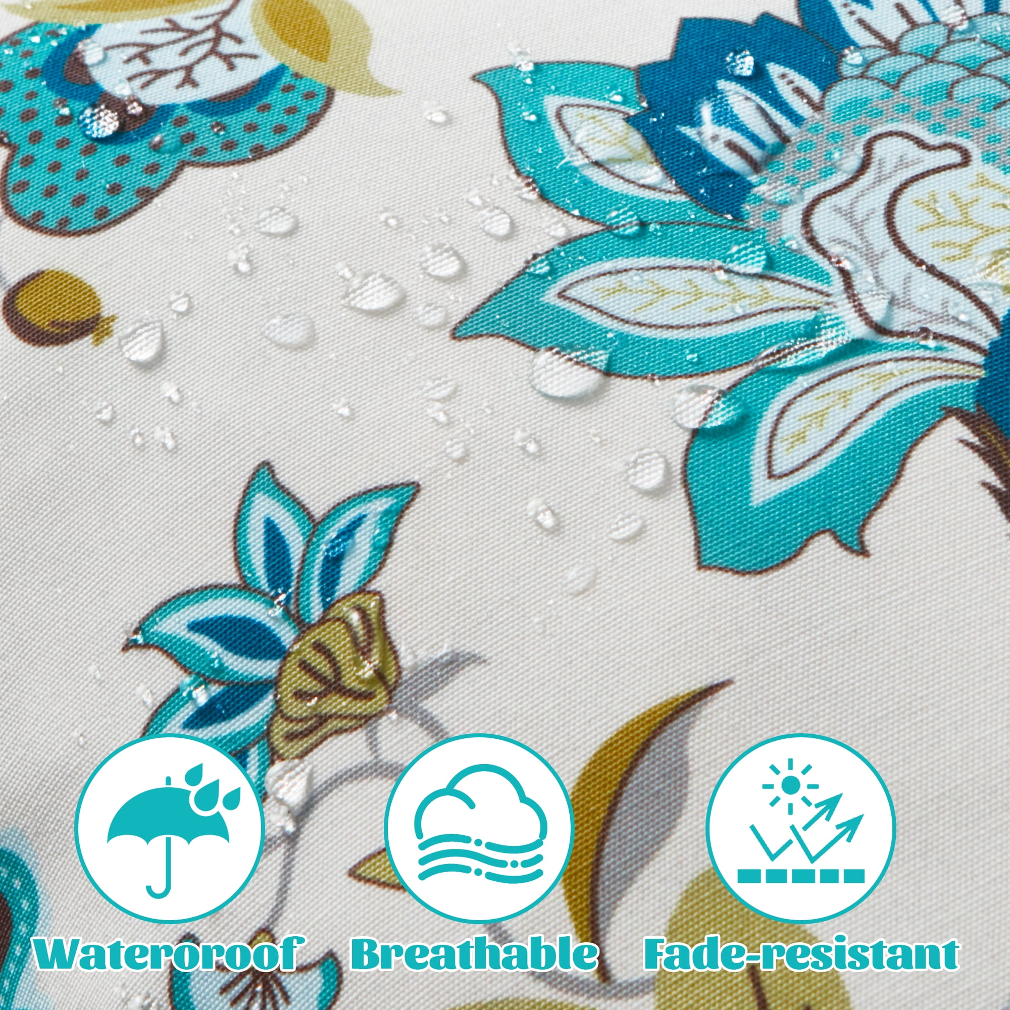 UNIKOME Outdoor 18” x 18” Waterproof Pillows Floral Polyester, Feathers & Down Filling (2 Count)
