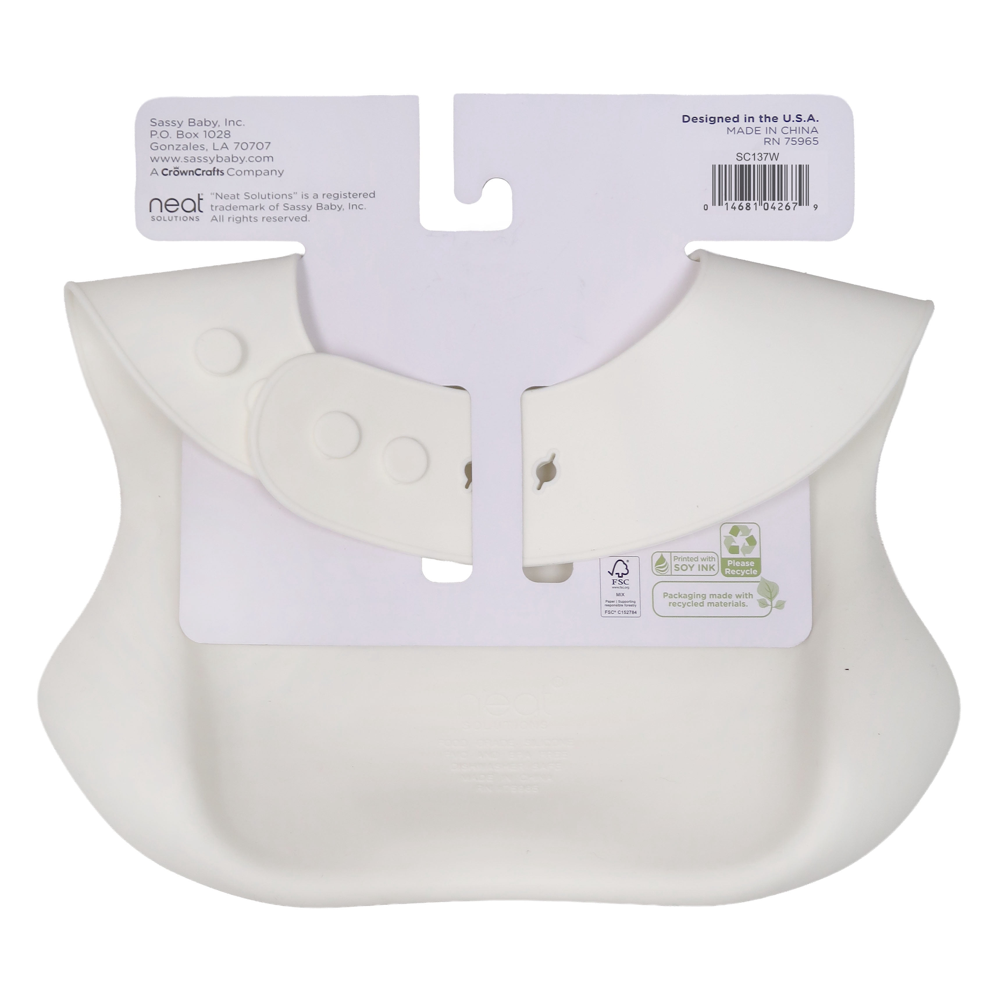 Neat Solutions Silicone "Loved Waffle Lot" Saying Infant Unisex Scoop Bib