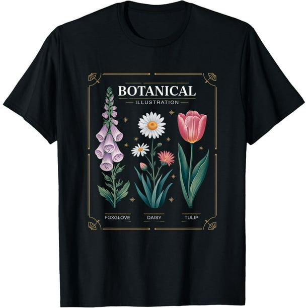 Foxglove Daisy Tulip Field Vibe Vintage Flower Arrangement T-Camiseta