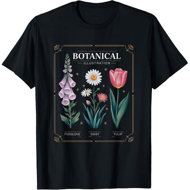Foxglove Daisy Tulip Field Vibe Vintage Flower Arrangement T-Camiseta