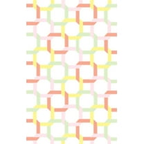 SAFAVIEH Martha Stewart Color Chain Geometric Wool Area Rug, Peony, 5' x 8'
