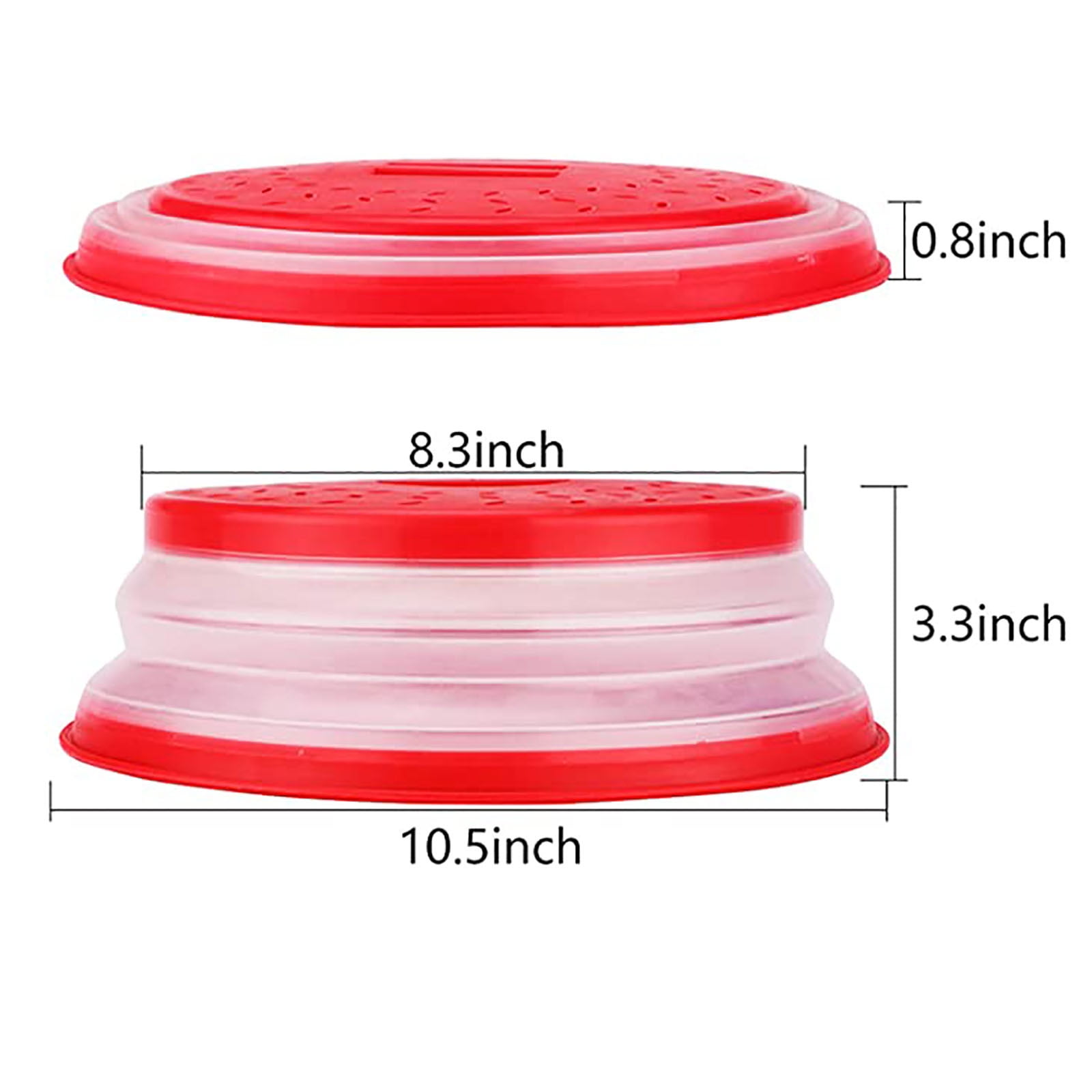 Green 1pc Collapsible Microwave Cover Colander Strainer for Fruit Vegetables Easy Grip Microwave Plate Cover