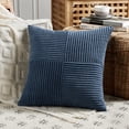 thumbnail image 6 of Fancy Homi 2 Packs Dusty Blue Decorative Throw Pillow Covers 20x20 inch for Living Room Couch Bed Sofa, Rustic Farmhouse Boho Home Decor, Soft Corss Corduroy Patchwork Accent Cushion Case 50x50 cm, 6 of 10
