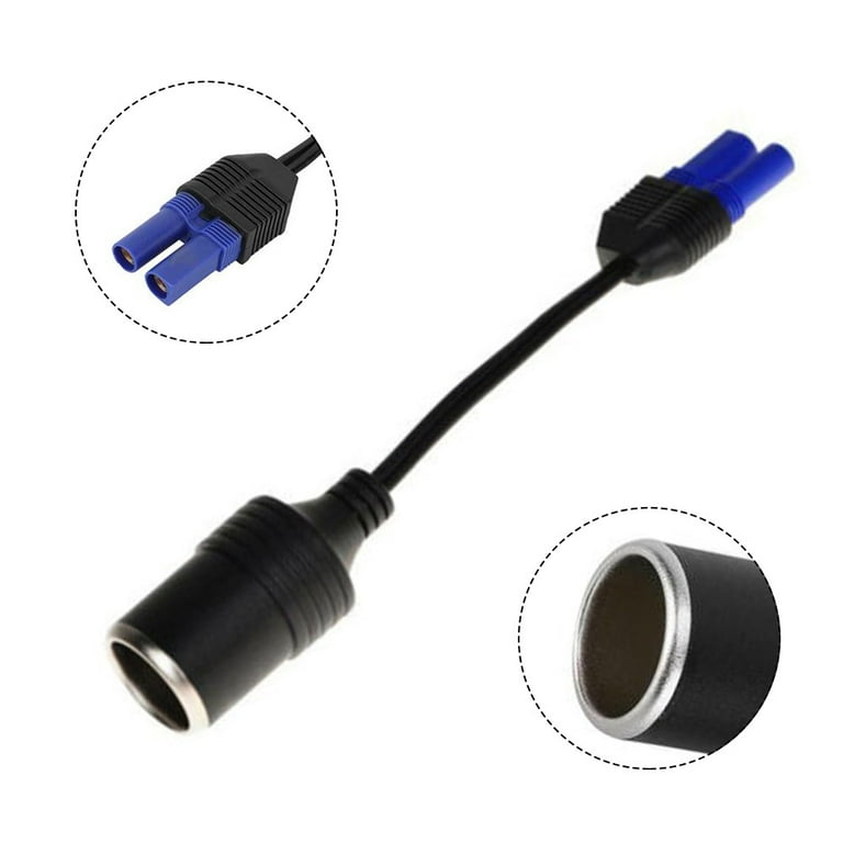 Black Portable EC5 Socket Adapter Connector for 12V Car Battery