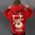 thumbnail image 3 of Chandail en Molleton de Noël pour Femmes à Capuche Cardigan Chaud Mignon Imprimé Pull Contrasté Blouse Col Rond Veste de Mode Mi-Longue, 3 of 6