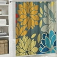 thumbnail image 6 of Chilfamy  Dahlia Pinnata Flower Shower Curtain Gray Yellow Teal Blue Bathroom Curtain Polyester Fabric White, 6 of 7