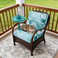 thumbnail image 4 of Outdoor Patio Cushion Covers 2 Pack Turquoise Marble Patio Chair Cushion Covers with Ties and Zipper Modern Abstract Art Waterproof Outdoor Seat Cushion Covers for Patio Furniture 22"x20", 4 of 9