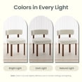 thumbnail image 4 of AFO Upholstered Dining Chairs Set of 2 with Solid Wood Legs, Mid-Century Modern Fabric Kitchen Chairs for Dining Room and Cafe, Beige, 4 of 12