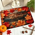 thumbnail image 4 of CYBIBO Fall Floor Mats, Maple Leaves Decorative Front Door Mats with Welcome Print, Bedroom Bathroom Kitchen Crafting Wood Floor Patterns Rugs, 23.6x15.8 Inches, 4 of 6