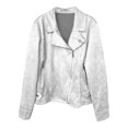 thumbnail image 4 of Women's Faux Suede Slim Fit Jacket – Versatile Autumn Winter Zip Up Coat in Sizes S-XXL, Chic Button Detail Outerwear for Casual Daily Work, 4 of 4