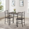 thumbnail image 5 of JRHRXXY 3-Piece Square Dining Table Set,with 2 Chairs for Kitchen,Dining Room,Breakfast Nook,Gray, 5 of 8