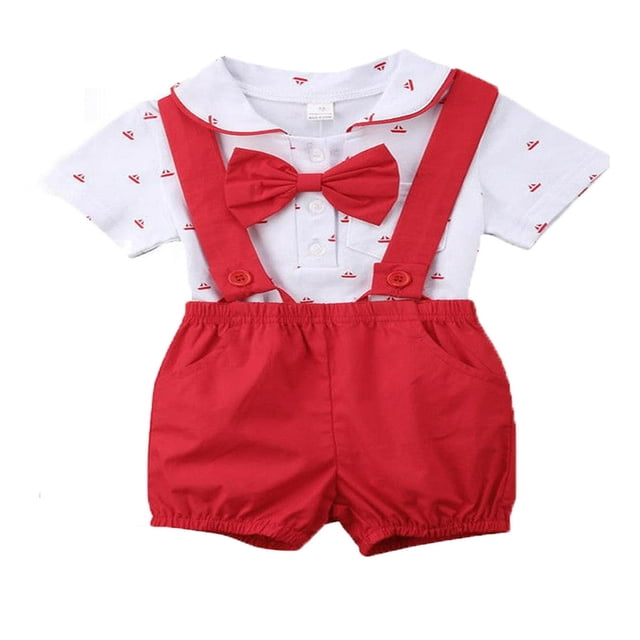 2PCS/Set Baby Boy Clothes Romper+Pants Shorts Outfit Set