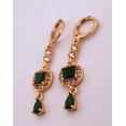thumbnail image 4 of Emerald & Topaz Gold Dangle Earrings, 4 of 6