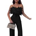 thumbnail image 4 of FASHIONWT Women Feather Tube Top Strapless Sexy Fashion Jumpsuit, 4 of 4