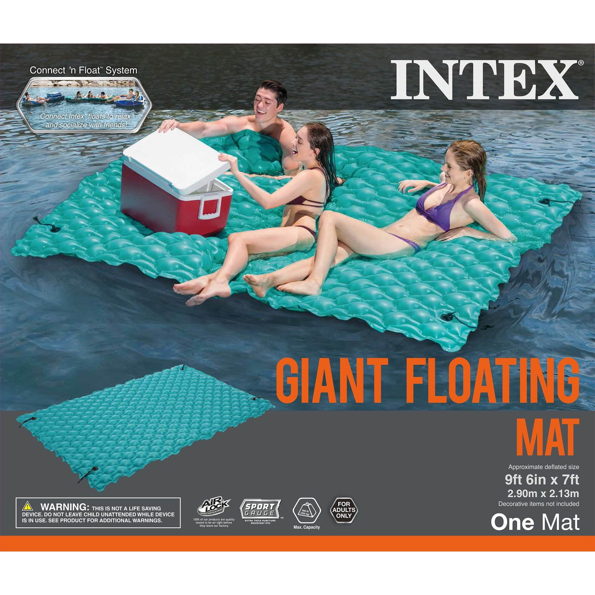 Great for swimming pools Intex Inflatable Giant Floating Raft Mat for 3 People 