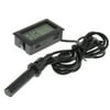 LCD Digital Reptile Thermometer Hygrometer with Probe Black with Probe