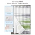 thumbnail image 2 of No Hook Shower Curtain with Snap in Liner,Green White Texture Waterproof Bath Curtain Double Layers with See Through Top Window,Abstract Oil Painting Hotel Shower Curtains 36x72in, 2 of 9