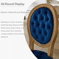 thumbnail image 5 of Dining Chairs Set of 6 French Style Nailhead Trim Velvet Fabric,Kitchen & Dining Room Chairs with Wood Legs (6 Pieces, Blue), 5 of 11